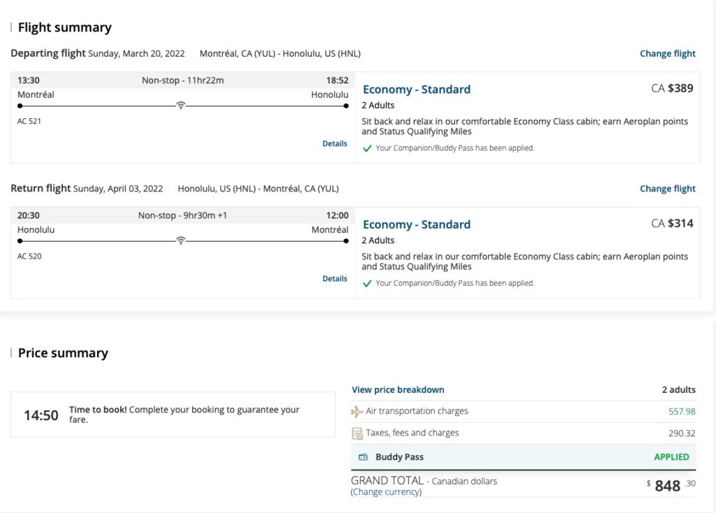 Montreal Honolulu Buddy Pass Basse Fr