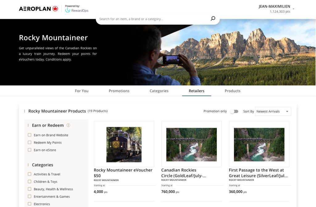 Rockymountaineer Aeroplan Eboutique En