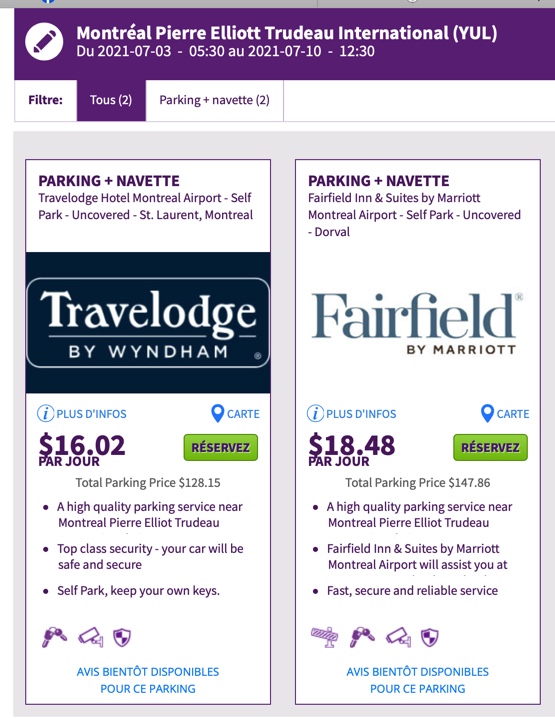 stationnement aéroport