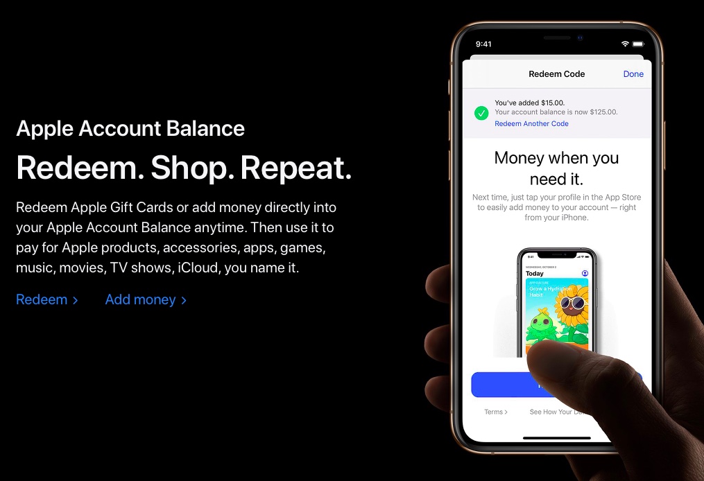 apple gift card balance en