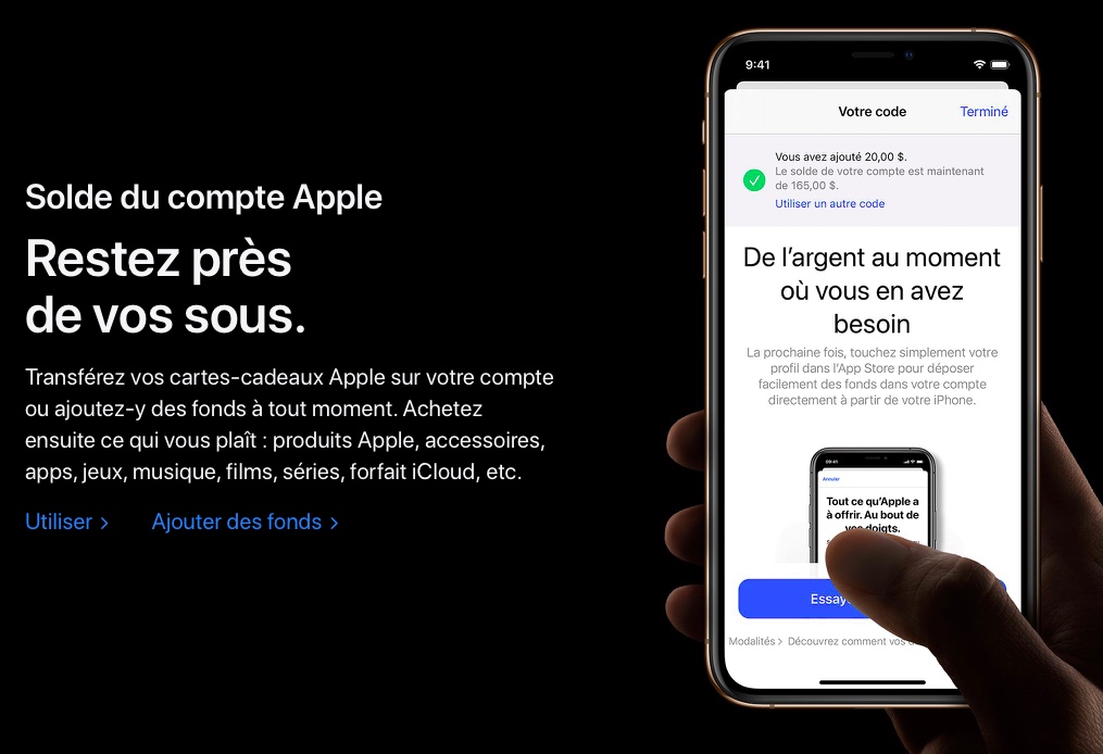 apple gift card solde fr