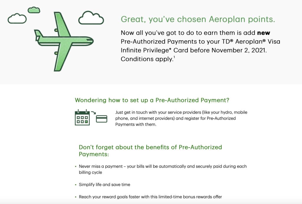 offre td aeroplan paiements fr