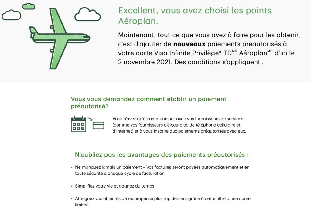 offre td aeroplan paiements fr