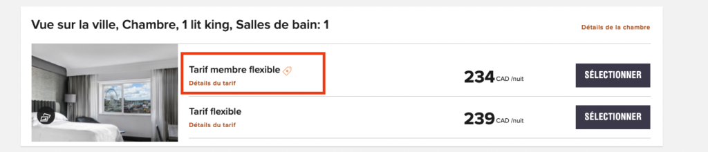 Tarif membre Marriott