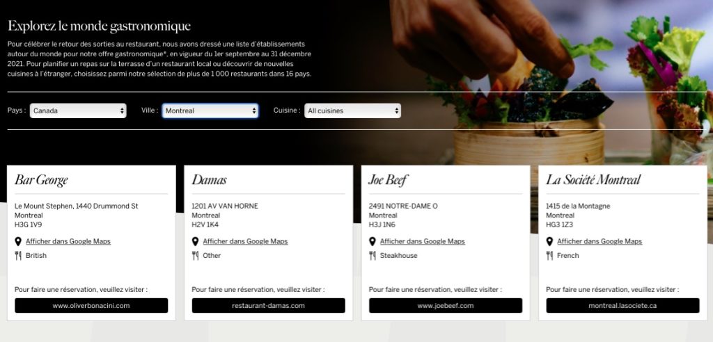 restaurants platine Montreal