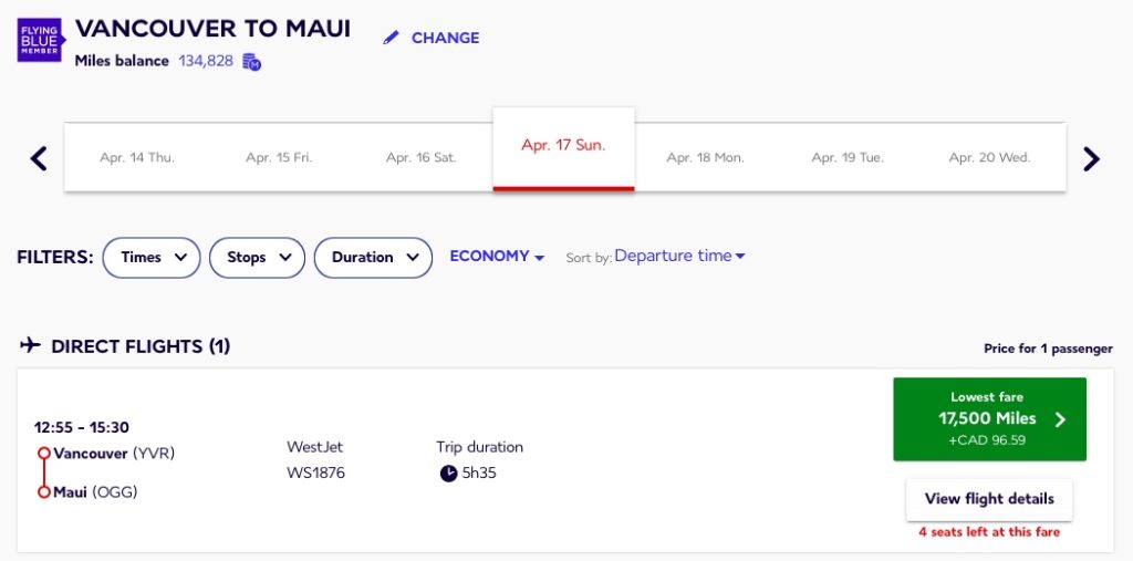 yvr-ogg – westjet – flying blue fr