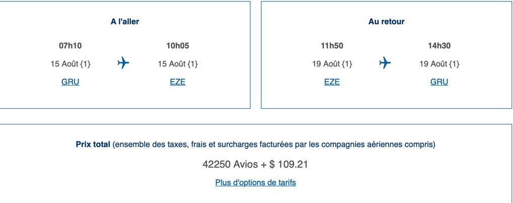 GRU EZE en affaires AVIOS