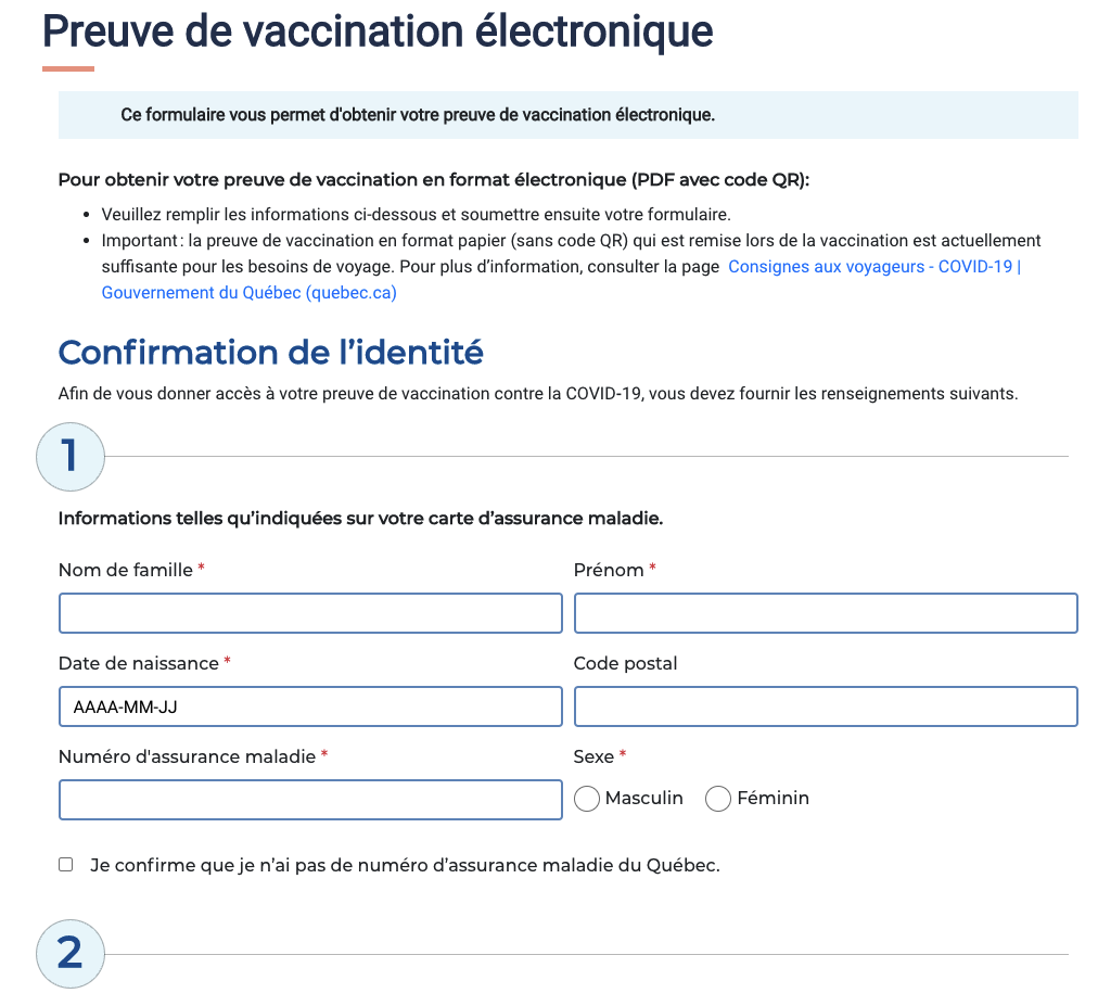 Preuve de vaccination électronique
