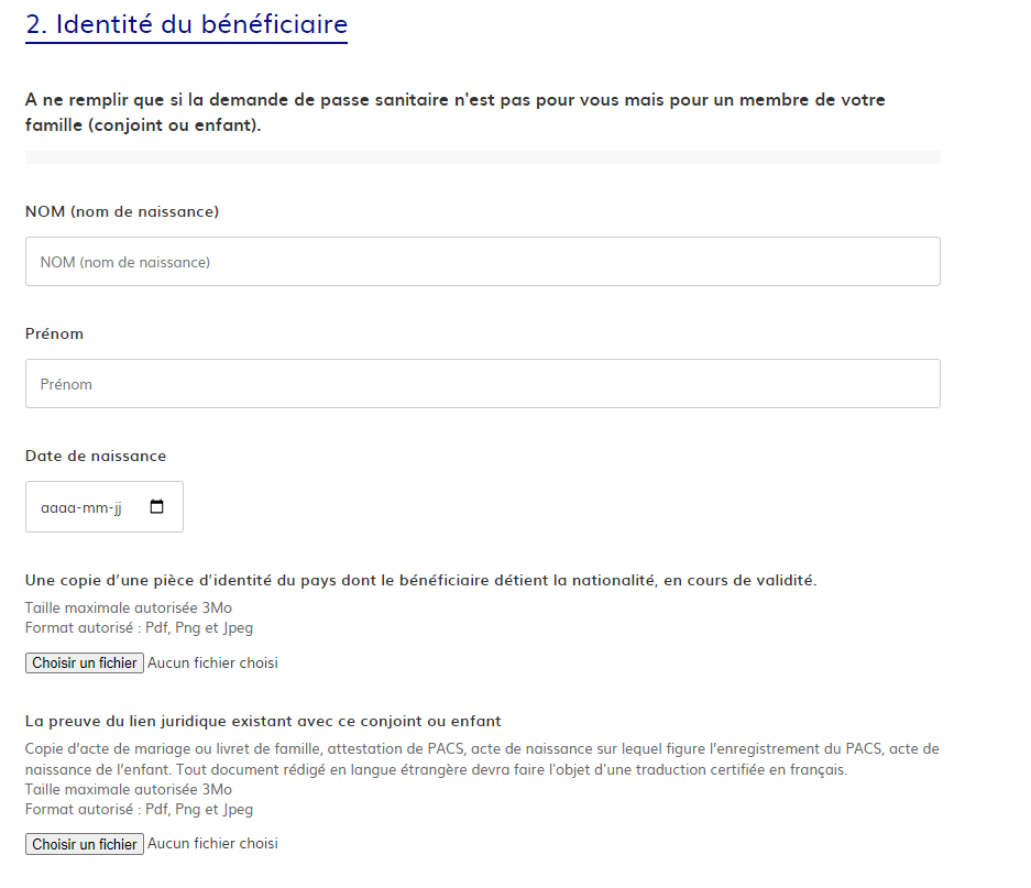 identite beneficiaire