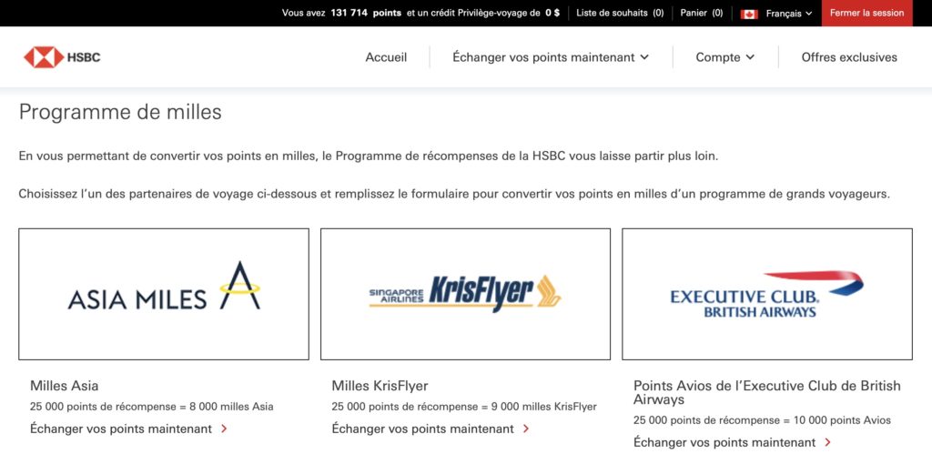 utiliser miles hsbc fr