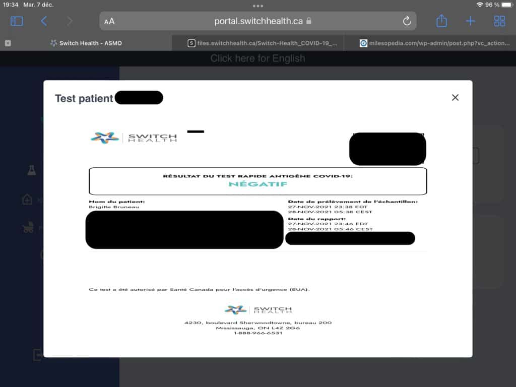 Switch Health antigen test