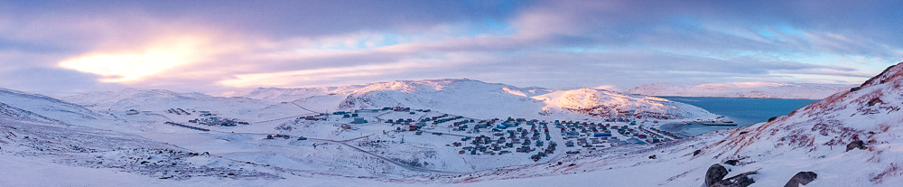 Vue en plongée de Salluit en hiver - Crédit Photo Catherine Boivin