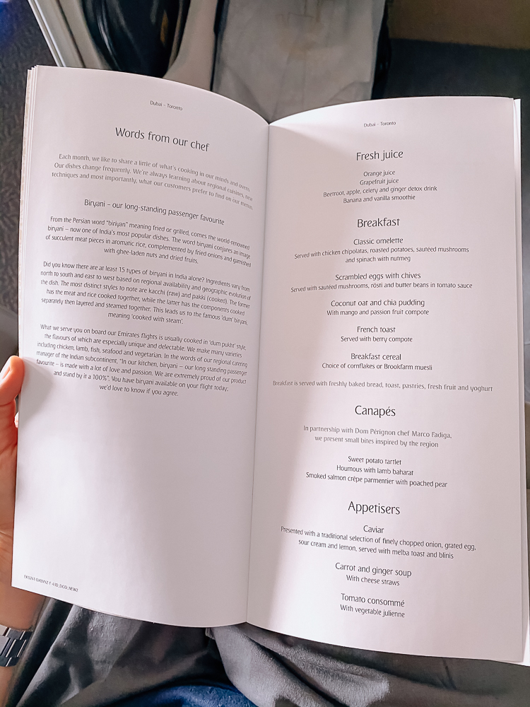 DXB YYZ Emirates First Class