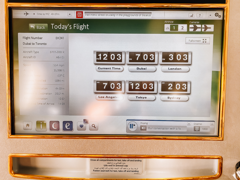 DXB YYZ Emirates First Class