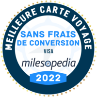 Meilleure carte credit Voyage Sans frais de conversion Visa