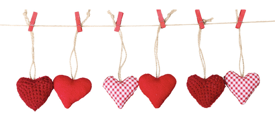 bande coeurs en tissu