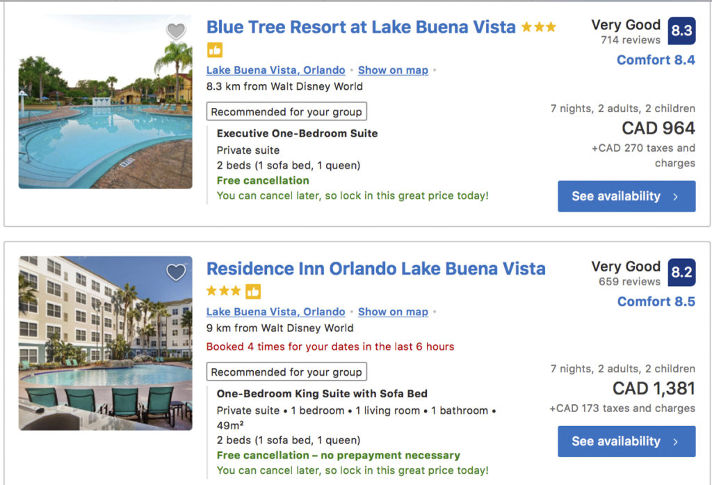 Hébergement Disney World Booking.com