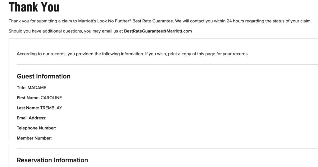 JW Parq confirmation envoi BRG