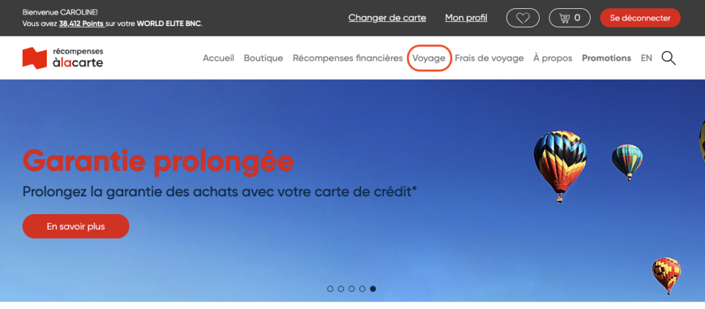 Récompenses à la carte BNC étape