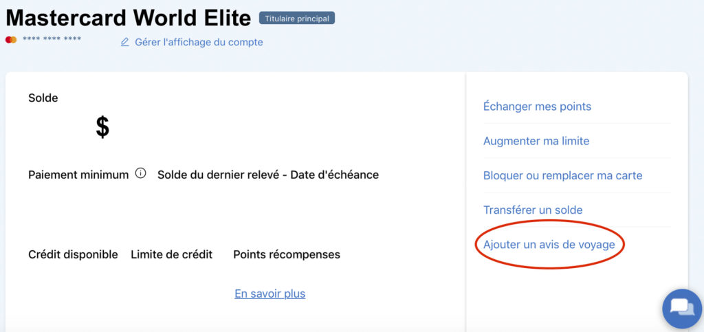 avis de voyage