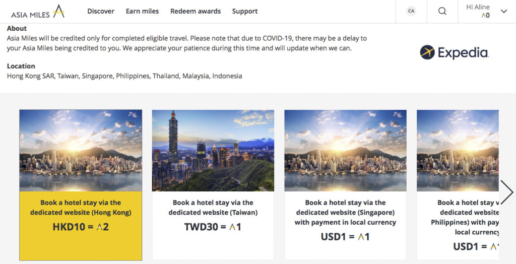 Asia Miles et Expedia