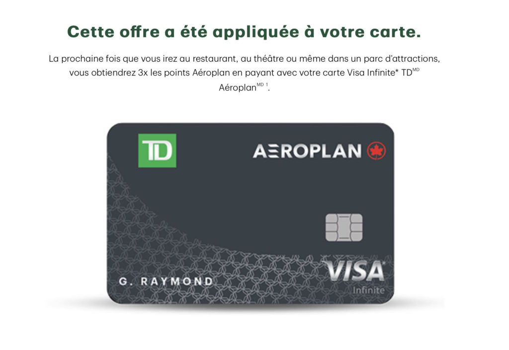 TD Aeroplan offer