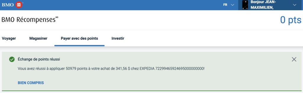 Bmo Expedia Exchange Total Confirmation