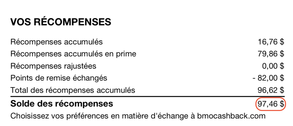 Vos récompenses BMO