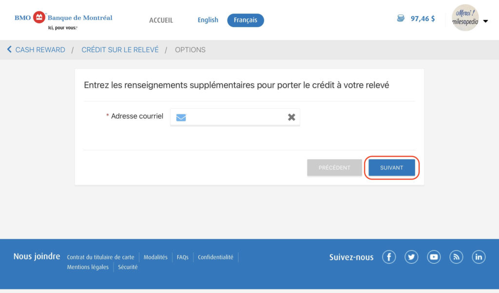 bmo remises argent confirmation