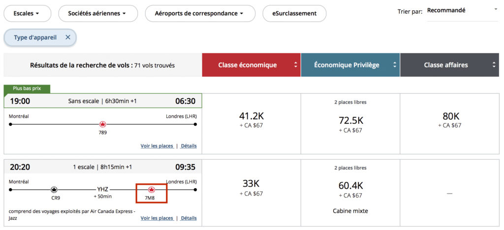 Choix transatlantique