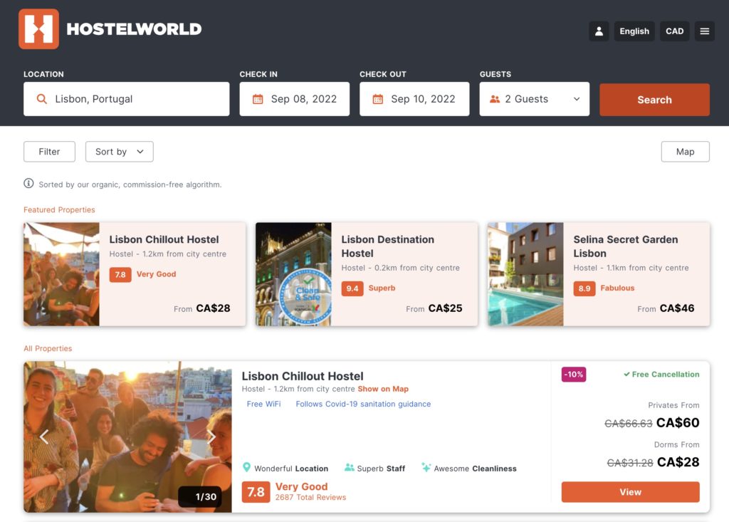 Hostelworld Lisbon En