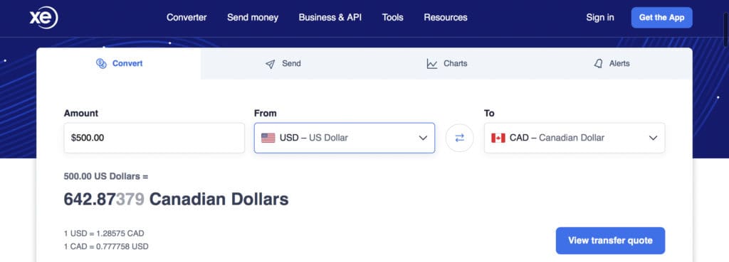 Meilleur taux de change avec Xe