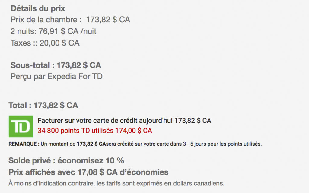 Hotels Avec Les Points Td