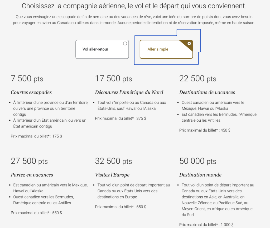 Rbc Récompenses Aller Simple