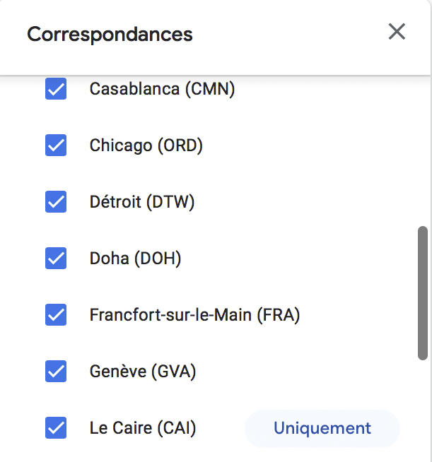 Filtre Correspondances 2