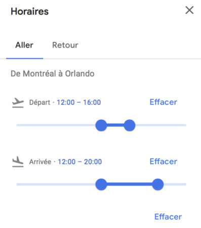 Filtre Timing Horaire