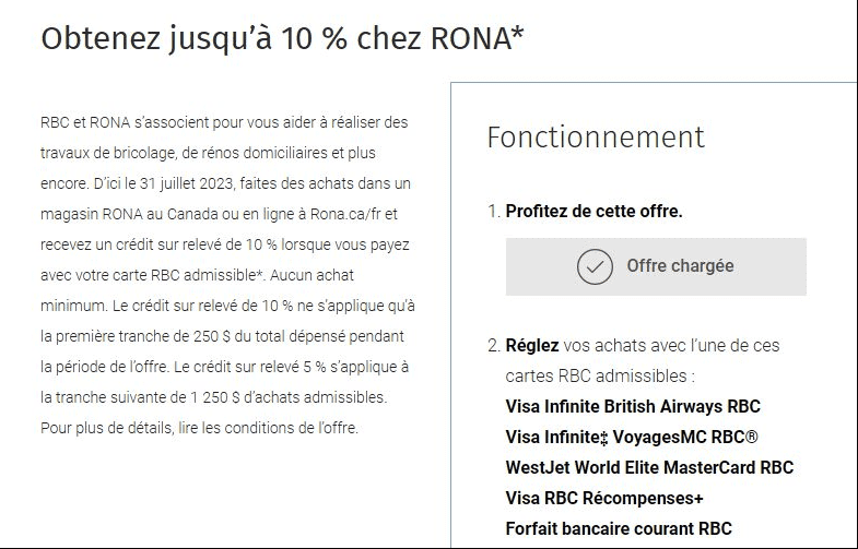 Offre RBC Rona