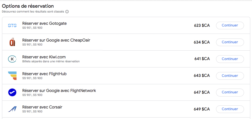Options De Réservation