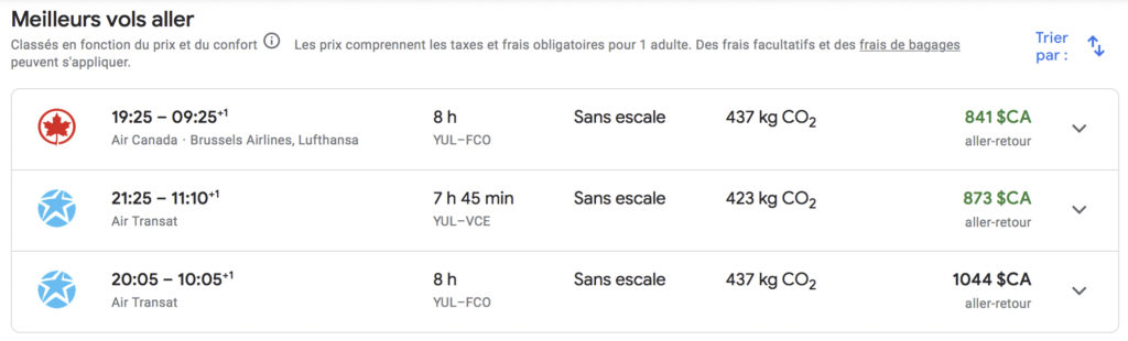 Résultats Recherche