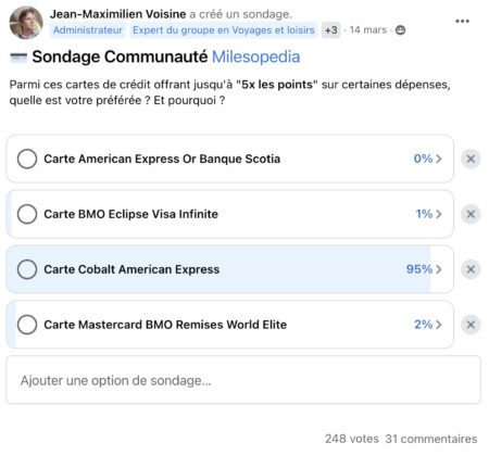 Sondage Amex Cobalt Communauté
