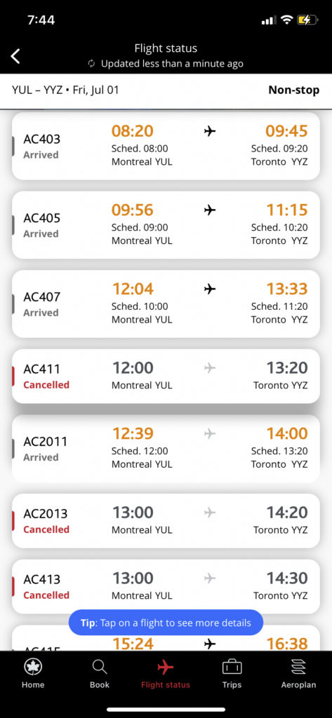 Yul-Yyz retards accumulés