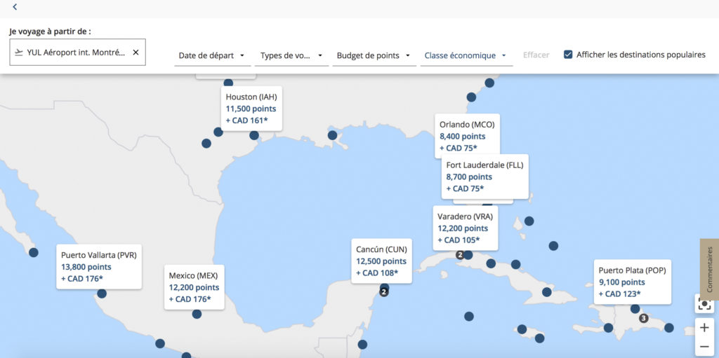 Carte interactive AC