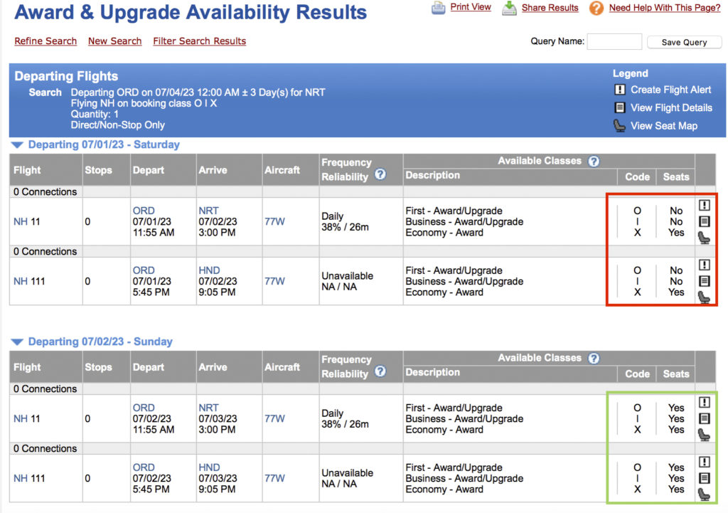 Recherche dispo ExpertFlyer 2