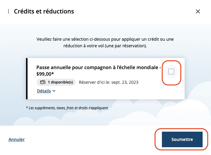 Sélection passe annuelle compagnon