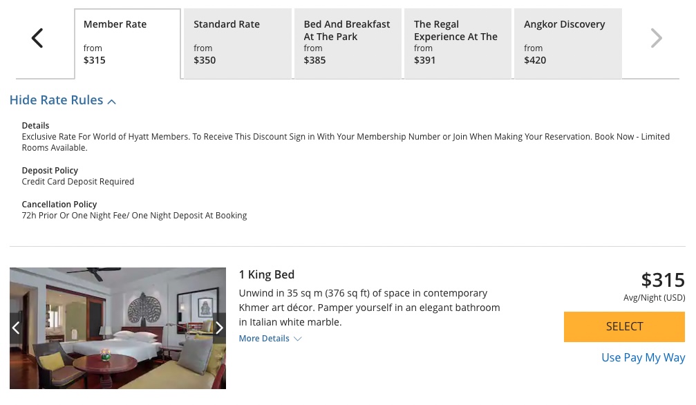 Park Hyatt Siem Reap Prix Cash