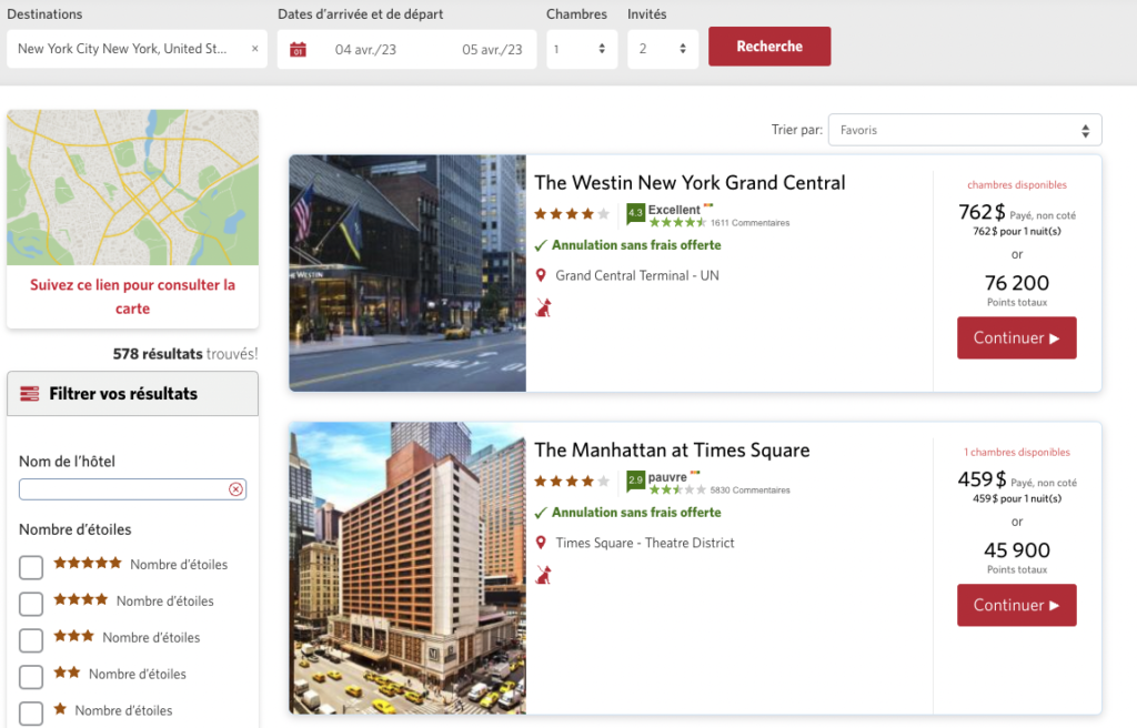 Chambre Hôtel Aventura