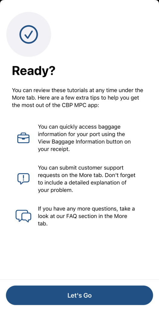 Mobile Passport Control App Ready