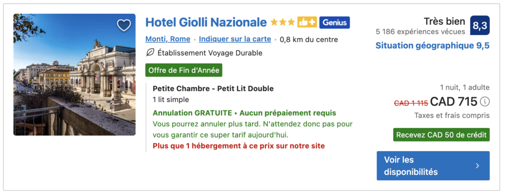 Booking.com Offres de Fin d'Année