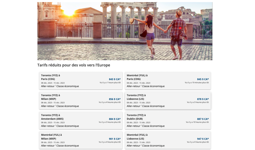 Solde Air Canada 2023