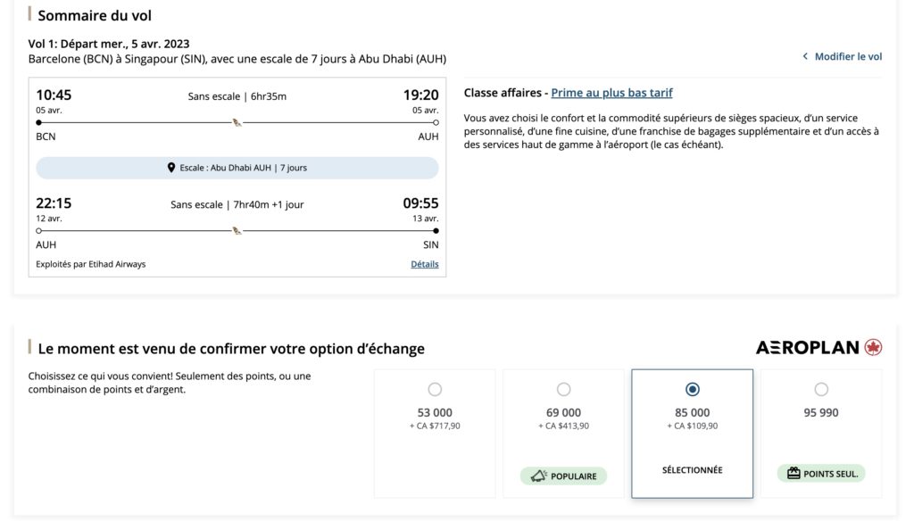 Aeroplan Stopover Total Fr